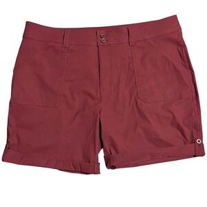 Eddie Bauer Womens Size 16 Red Burgundy Cuffed Outdoor Hiking Shorts